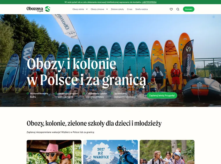 Obozowa Przygoda - strona główna serwisu obozów i kolonii