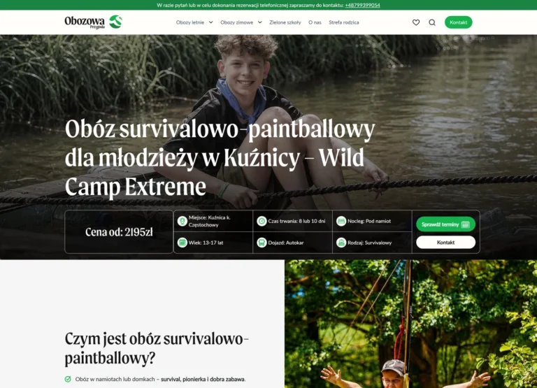Obozowa Przygoda - rozwój dużego serwisu obozów i kolonii